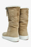Prada Sport Light Taupe Suede Fur Lined Zippered Boots Size 37.5