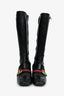 Gucci Black Leather Faux Pearl/Stud 'Peyton' Riding Boots Size 37