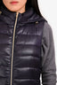 Herno Navy Down Puffer Zip-Up Hooded Vest Size 42