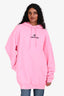 Balenciaga Pink Cotton Logo Hoodie Size XS