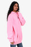 Balenciaga Pink Cotton Logo Hoodie Size XS
