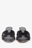 Hermès Grey Leather/Shaved Mink Fur Oasis Sandals Size 36