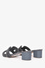Hermès Grey Leather/Shaved Mink Fur Oasis Sandals Size 36