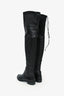 Stuart Weitzman Black Leather Lowland Knee High Boots Size 9.5