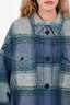 Isabel Marant Etoile Blue/Grey Wool Gabrion Check Coat Size 1