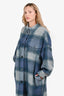 Isabel Marant Etoile Blue/Grey Wool Gabrion Check Coat Size 1