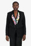 Helmut Lang Black Wool/'Pony Hair' Single Breasted Blazer Size 8