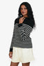 Saint Laurent Black/White Wool Striped Sweater Size S