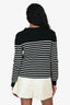 Saint Laurent Black/White Wool Striped Sweater Size S