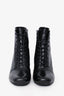 Saint Laurent Black Leather Lace-Up Boots Size 38