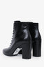 Saint Laurent Black Leather Lace-Up Boots Size 38