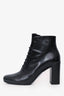 Saint Laurent Black Leather Lace-Up Boots Size 38
