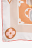 Louis Vuitton Cream/Red Trim Silk Monogram Scarf