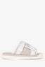 Christain Dior White/Beige Oblique 'Alpha' Slides Size 40