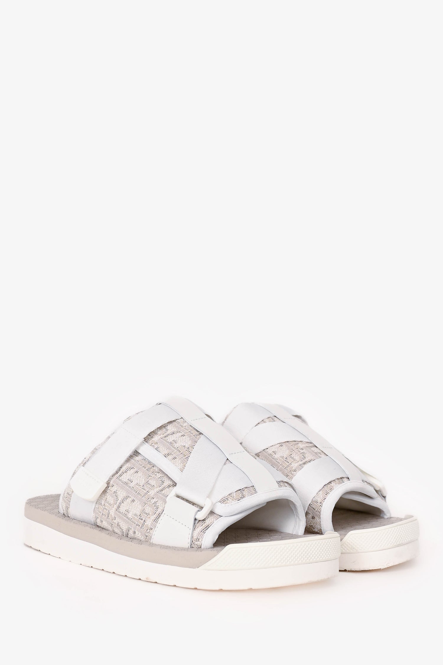 Christain Dior White/Beige Oblique 'Alpha' Slides Size 40 – Mine