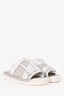 Christain Dior White/Beige Oblique 'Alpha' Slides Size 40