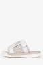 Christain Dior White/Beige Oblique 'Alpha' Slides Size 40