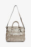 Prada Gold Metallic Nappa Gaufre Leather Top Handle Bag With Strap