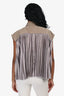 Sacai Taupe Denim Pleated Back Shirt Vest Size 3