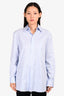 Saint Laurent Blue/White Cotton Striped Button Shirt Size 36