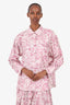 Maje White/Pink Cipunano Printed Shirt Size 3