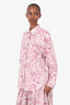 Maje White/Pink Cipunano Printed Shirt Size 3