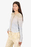 Sandro Beige/Blue Metallic Crochet-Knit Cardigan Size 3