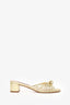 Stuart Weitzman Gold Metallic Leather Knot Sidney Sandals Size 9