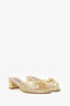 Stuart Weitzman Gold Metallic Leather Knot Sidney Sandals Size 9