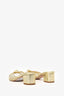 Stuart Weitzman Gold Metallic Leather Knot Sidney Sandals Size 9