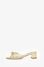 Stuart Weitzman Gold Metallic Leather Knot Sidney Sandals Size 9