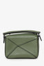 Loewe Green Leather Nano Puzzle Crossbody