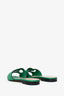 Gucci Green Leather Interlocking G Cut-Out Sandals Size 37.5