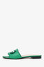 Gucci Green Leather Interlocking G Cut-Out Sandals Size 37.5