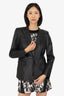 Lafayette 148 Black Leather Lace Back Blazer Size 6