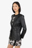 Lafayette 148 Black Leather Lace Back Blazer Size 6
