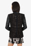 Lafayette 148 Black Leather Lace Back Blazer Size 6