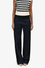 Dries Van Noten Black/Navy Cotton Pants Size 36
