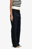Dries Van Noten Black/Navy Cotton Pants Size 36