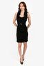 Karen Millen Black Ruffle Belted Dress Size 4