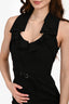 Karen Millen Black Ruffle Belted Dress Size 4