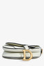 Christian Dior 2021 White Grained Leather Mini Saddle Bag