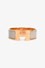 Hermès Taupe Enamel/Gold Toned Metal Clic Clac Bracelet