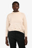 Ermanno Scervino Cream Knit/Embroidered Turtleneck Cropped Sweater Size 40