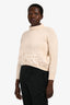 Ermanno Scervino Cream Knit/Embroidered Turtleneck Cropped Sweater Size 40
