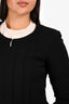 Chanel Black Wool/Silk Zip Up L/S Dress Size 40