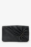 Jean Paul Gaultier Black Leather Safety Pin Logo Clutch
