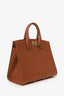 Salvatore Ferragamo Orange Studio Box Bag With Strap