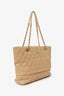 Pre-Loved Chanel™ 2019 Beige Quilted Caviar Leather Rolled Up Tote