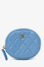 Pre-Loved Chanel™ 2019 Blue Caviar Leather Round Coin Pouch